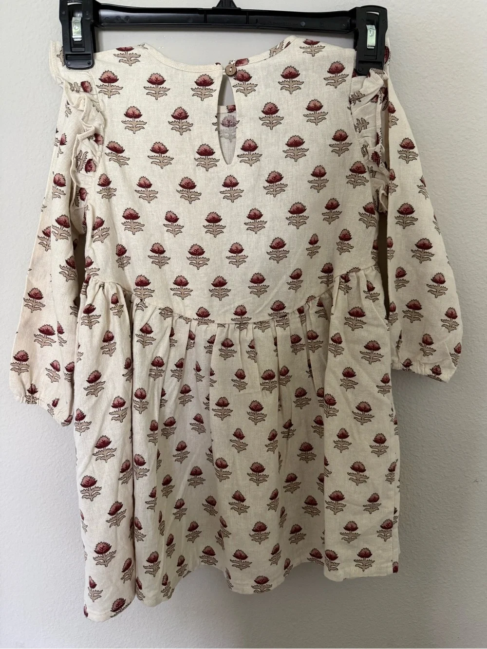 Rylee + Cru Cream Dress with Rust Floral Print